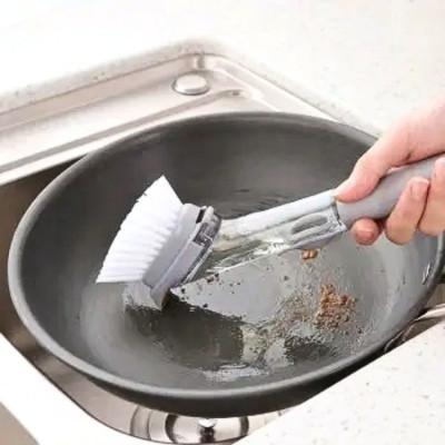Щітка з дозатором для миття посуду Automatic Decontamination Wok Brush з насадками багатофункціональна Щітка з дозатором для миття посуду Automatic Decontamination Wok Brush з насадками багатофункціональна