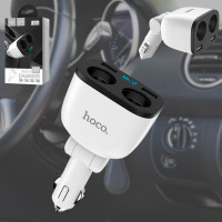 Автомобильная зарядка Hoco Z28 Зарядное устройство 2xUSB от прикуривателя с вольтметром Разветвитель в авто