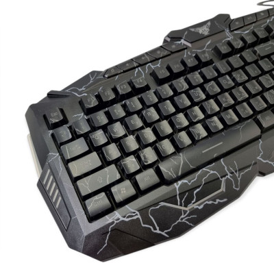 Игровая клавиатура V 100 и мышка с подсветкой молнии проводная геймерский набор клавиатуры и мыши Игровая клавиатура V 100 и мышка с подсветкой молнии проводная геймерский набор клавиатуры и мыши