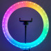 Светодиодная кольцевая лампа RGB 3D 36 см со штативом 2 м цветная двухсторонняя LED Селфи кольцо от USB Светодиодная кольцевая лампа RGB 3D 36 см со штативом 2 м цветная двухсторонняя LED Селфи кольцо от USB