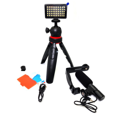 Набір для блогера Vlogger Kit з кульової голівкою штатив мікрофон спалах затиск для смартфона і екшн камери Набір для блогера Vlogger Kit з кульової голівкою штатив мікрофон спалах затиск для смартфона і екшн камери