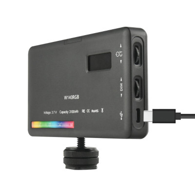 Бездротове накамерне відеосвітло W140RGB акумуляторна міні лампа LED портативна для фото і відео Бездротове накамерне відеосвітло W140RGB акумуляторна міні лампа LED портативна для фото і відео