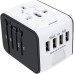 Универсальный сетевой адаптер для путешествий Adapter Travel Переходник для всех типов розеток USB Белый Универсальный сетевой адаптер для путешествий Adapter Travel Переходник для всех типов розеток USB Белый