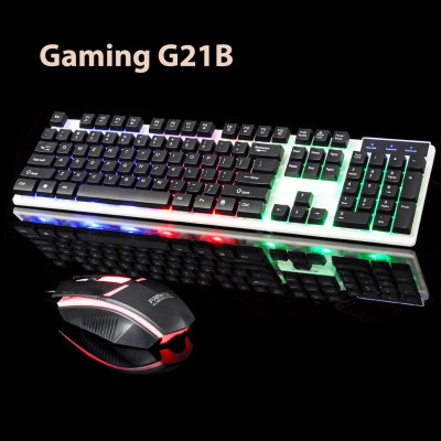 Ігрова клавіатура і мишка, що світиться, Gaming G21B ультратонка механічний ігровий набір Ігрова клавіатура і мишка, що світиться, Gaming G21B ультратонка механічний ігровий набір