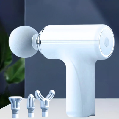 Ударный мышечный массажер Massage Gun MG-203 Перкуссионный аккумуляторный с 4 насадками для всего тела