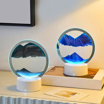 Песочный 3D ночник Настольная RGB лампа художественный свет песочные часы
