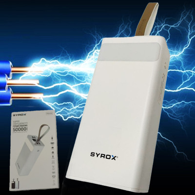 Повербанк SYROX PB125 50000 mAh Power bank портативный зарядное устройство для телефона 4 USB