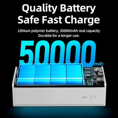 Повербанк RPP-321 быстрая зарядка 50000 mAh портативная зарядка с фонариком power bank для телефона Повербанк RPP-321 быстрая зарядка 50000 mAh портативная зарядка с фонариком power bank для телефона