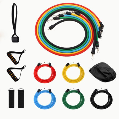 Набор трубчатых эспандеров для упражнений фитнеса и спорта Power Bands 5 жгутов Бубновского чехол резинки