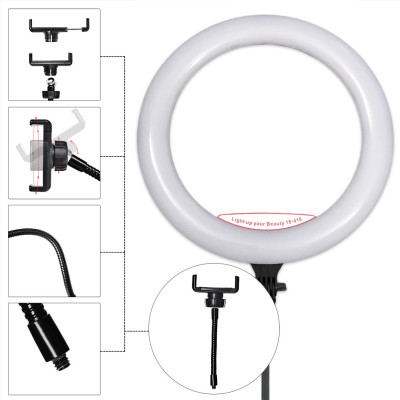Светодиодная кольцевая лампа Ring fill light 45 см для фото и видео с 3 держателями для телефона Селфи лампа Светодиодная кольцевая лампа Ring fill light 45 см для фото и видео с 3 держателями для телефона Селфи лампа