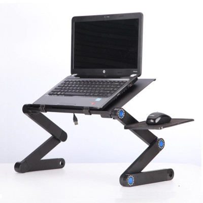 Столик трансформер для ноутбука LAPTOP TABLE Т9 Портативний Стіл-підставка металевий з складним кулером Столик трансформер для ноутбука LAPTOP TABLE Т9 Портативний Стіл-підставка металевий з складним кулером