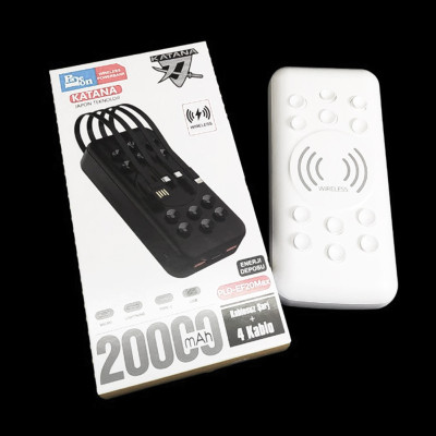 Повербанк 20000 mAh с беспроводной зарядкой PLO EF20Max Powerbank с Type C micro USB Lightning на 20000