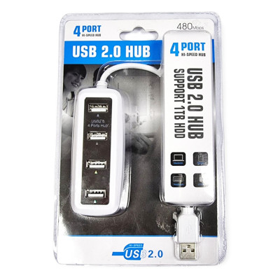 USB хаб концентратор адаптер розгалужувач на 4 порти білий живлення від USB хаб 2.0 USB хаб концентратор адаптер розгалужувач на 4 порти білий живлення від USB хаб 2.0