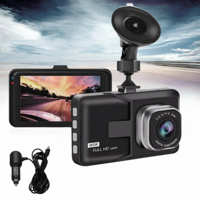 Автомобільний відеореєстратор Vehicle BlackBOX DVR FullHD з дисплеєм та нічним баченням реєстратор від прикурювача