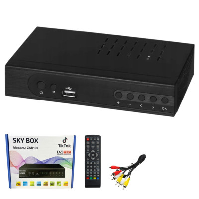 Цифровая приставка DVB-T2 с дисплеем и пультом тюнер ресивер SKY BOX ZAR139 для телевизора Цифровая приставка DVB-T2 с дисплеем и пультом тюнер ресивер SKY BOX ZAR139 для телевизора