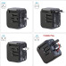 Універсальний мережевий USB адаптер для подорожей та дому Travel Adapter перехідник для розеток Чорний Універсальний мережевий USB адаптер для подорожей та дому Travel Adapter перехідник для розеток Чорний