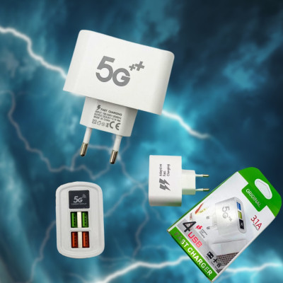 Блок питания на 4 USB порта FAST CHARGER 3.1А 5G с функцией быстрой зарядки