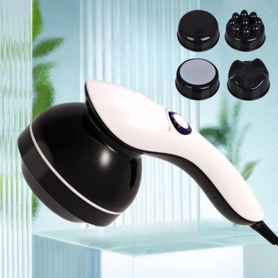 Вибрационный ручной массажер Body Massager PL-664В для всего тела многофункциональный с 4 насадками