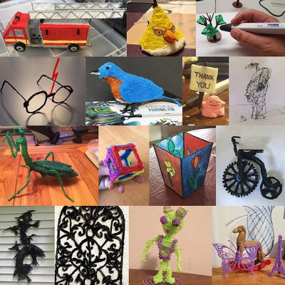 3D Ручка для дітей 3Д ручка 3 покоління з дисплеєм LCD Pen 3 рожева Набір з Еко Пластиком та трафаретом