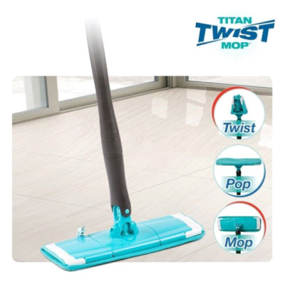 Швабра лентяйка с автоматическим отжимом для быстрой уборки Titan Twist Mop Чудо швабра 360 Синяя титан моп