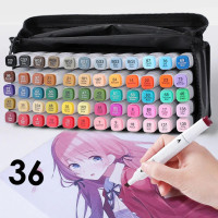 Набор скетч маркеров 36 шт для рисования двусторонние профессиональные спиртовые фломастеры белые Набор скетч маркеров 36 шт для рисования двусторонние профессиональные спиртовые фломастеры белые