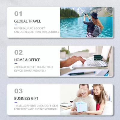 Универсальный сетевой USB адаптер для путешествий и дома Travel Adapter переходник для розеток Белый Универсальный сетевой USB адаптер для путешествий и дома Travel Adapter переходник для розеток Белый