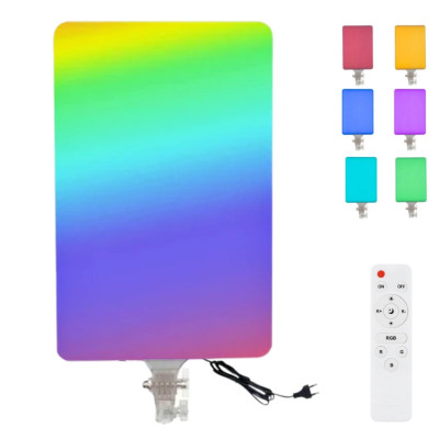 Світлодіодна прямокутна лампа RGB PM-60 з пультом кольорове портативне відеосвітло 50х35cм для зйомок Світлодіодна прямокутна лампа RGB PM-60 з пультом кольорове портативне відеосвітло 50х35cм для зйомок