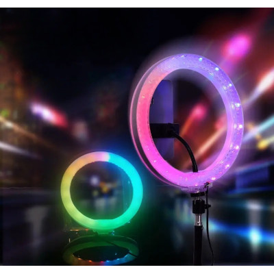 Светодиодная лампа кольцевая 3D RGB 26 см цветная двухсторонняя LED Селфи кольцо для фото блогеров от usb Светодиодная лампа кольцевая 3D RGB 26 см цветная двухсторонняя LED Селфи кольцо для фото блогеров от usb