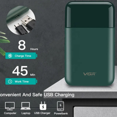 Акумуляторна міні електробритва для обличчя VGR V390 портативна з висувним триммером Акумуляторна міні електробритва для обличчя VGR V390 портативна з висувним триммером