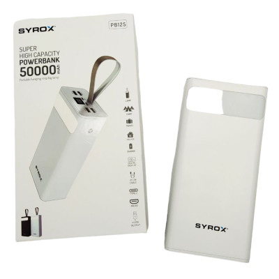 Повербанк SYROX PB125 50000 mAh Power bank портативный зарядное устройство для телефона 4 USB