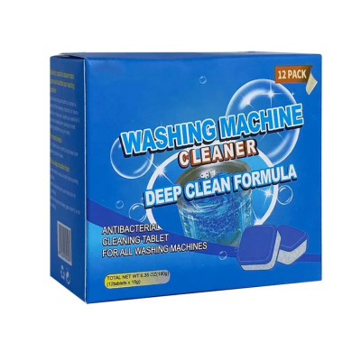 Средство для чистки стиральной машины от накипи плесени Washing machinecleaner антибактериальные таблетки 12шт Средство для чистки стиральной машины от накипи плесени Washing machinecleaner антибактериальные таблетки 12шт