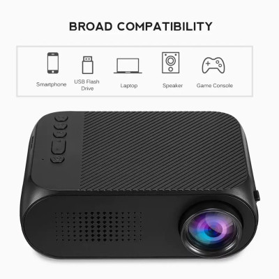 Портативный мини проектор для дома Projector LED YG320 черный с динамиком домашний лед проектор Портативный мини проектор для дома Projector LED YG320 черный с динамиком домашний лед проектор