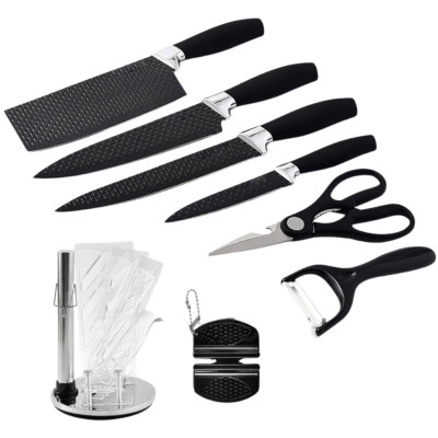 Набор кухонных ножей Knife set 8 предметов с подставкой и точилкой Набор кухонных ножей Knife set 8 предметов с подставкой и точилкой
