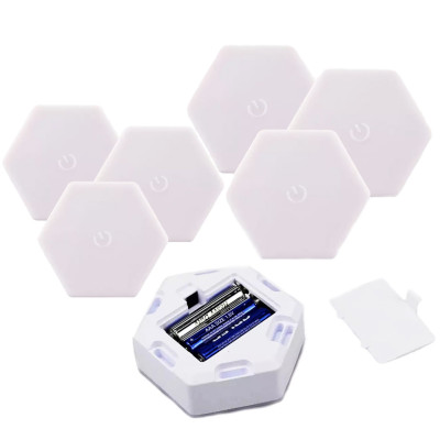 Светильник модульный LED RGB сенсорный шестигранный с пультом составная лампа соты настенные комплект 6 шт Светильник модульный LED RGB сенсорный шестигранный с пультом составная лампа соты настенные комплект 6 шт