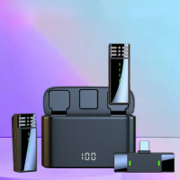 Петличный беспроводной микрофон 2в1 Wireless Microphone в кейсе для смартфонов с ресивером Type-C Петличный беспроводной микрофон 2в1 Wireless Microphone в кейсе для смартфонов с ресивером Type-C