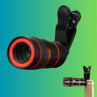 Об'єктив телескоп 8х для камери мобільного телефону Mobile Phone Telescope знімна лінза з прищіпкою Об'єктив телескоп 8х для камери мобільного телефону Mobile Phone Telescope знімна лінза з прищіпкою