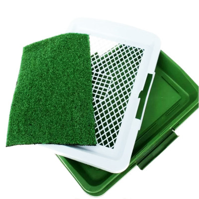 Туалет для собак трехярусный Puppy Potty Pad коврик лоток для домашних животных с решеткой и травой 47х34х6см Туалет для собак трехярусный Puppy Potty Pad коврик лоток для домашних животных с решеткой и травой 47х34х6см