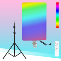 Светодиодная прямоугольная лампа RGB PM-60 со штативом 2м и пультом портативный видеосвет 50х35cм для съёмок Светодиодная прямоугольная лампа RGB PM-60 со штативом 2м и пультом портативный видеосвет 50х35cм для съёмок