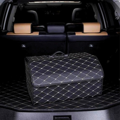 Органайзер сумка в багажник машини з екошкіри Автомобільний саквояж на липучках складаний на 2 відсіки Органайзер сумка в багажник машини з екошкіри Автомобільний саквояж на липучках складаний на 2 відсіки