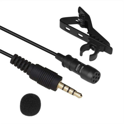 Микрофон петличный для записи звука Петличка блогерская с клипсой We Media Mic M 01 jack 3.5 мм