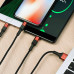 Кабель USB для зарядки телефону 3в1 Typec Micro Lightning провід швидка зарядка плетений 120см Кабель USB для зарядки телефону 3в1 Typec Micro Lightning провід швидка зарядка плетений 120см