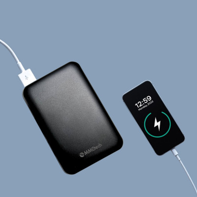 Внешний аккумулятор с дисплеем Power Bank MMCtech 12000 mAh Повербанк Черный