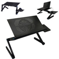 Столик трансформер для ноутбука LAPTOP TABLE Т9 Портативний Стіл-підставка металевий з складним кулером Столик трансформер для ноутбука LAPTOP TABLE Т9 Портативний Стіл-підставка металевий з складним кулером