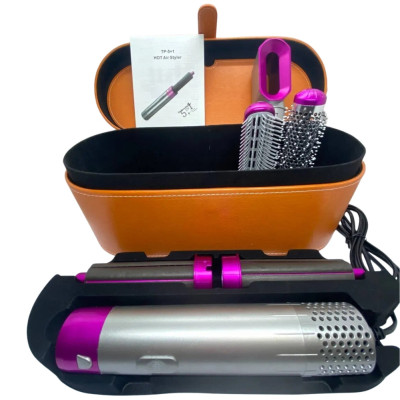 Фен щетка в подарочной коробке HAIR BRUSH 5 в 1 стайлер​​​​​​​ с насадками для завивки и укладки волос