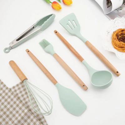 Кухонные принадлежностей силиконовые набор 12 предметов Kitchen & dining кухонная утварь для кухни мятный Кухонные принадлежностей силиконовые набор 12 предметов Kitchen & dining кухонная утварь для кухни мятный