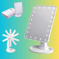 Косметичне дзеркало для макіяжу настільне з підсвічуванням LED Mirror сенсорне White 22 світлодіода Косметичне дзеркало для макіяжу настільне з підсвічуванням LED Mirror сенсорне White 22 світлодіода