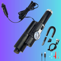 Автомобильный пылесос Portable Vacuum Cleaner LY8018 с компрессором и фонарем 120 Вт черный Автомобильный пылесос Portable Vacuum Cleaner LY8018 с компрессором и фонарем 120 Вт черный