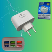 Сетевой адаптер питания TRAVEL CHARGER быстрая зарядка с подсветкой 3.1А на 6 usb Сетевой адаптер питания TRAVEL CHARGER быстрая зарядка с подсветкой 3.1А на 6 usb