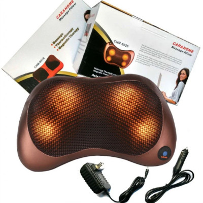 Массажная подушка для шеи и спины 8 шариков Massage pillow Роликовый массажер подушка для тела с ик подогревом Массажная подушка для шеи и спины 8 шариков Massage pillow Роликовый массажер подушка для тела с ик подогревом
