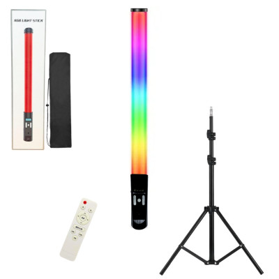 Лампа Led разноцветная меч RGB Light Stick с пультом и штативом 2м аккумуляторная лампа палка для фото и видео